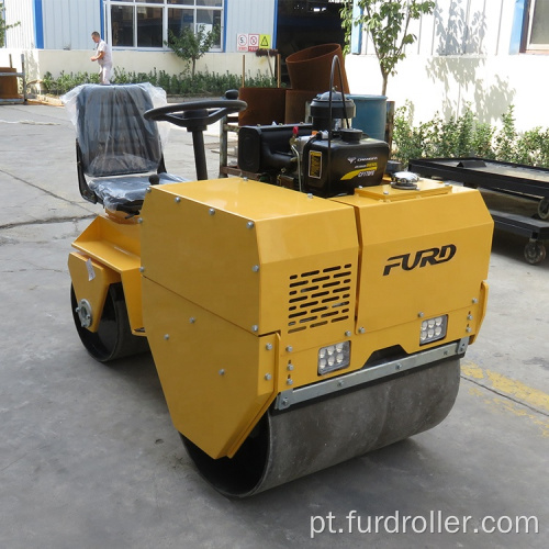 Mini compactador de rolos de estrada rolo compactador vibratório de tambor duplo FYL-855